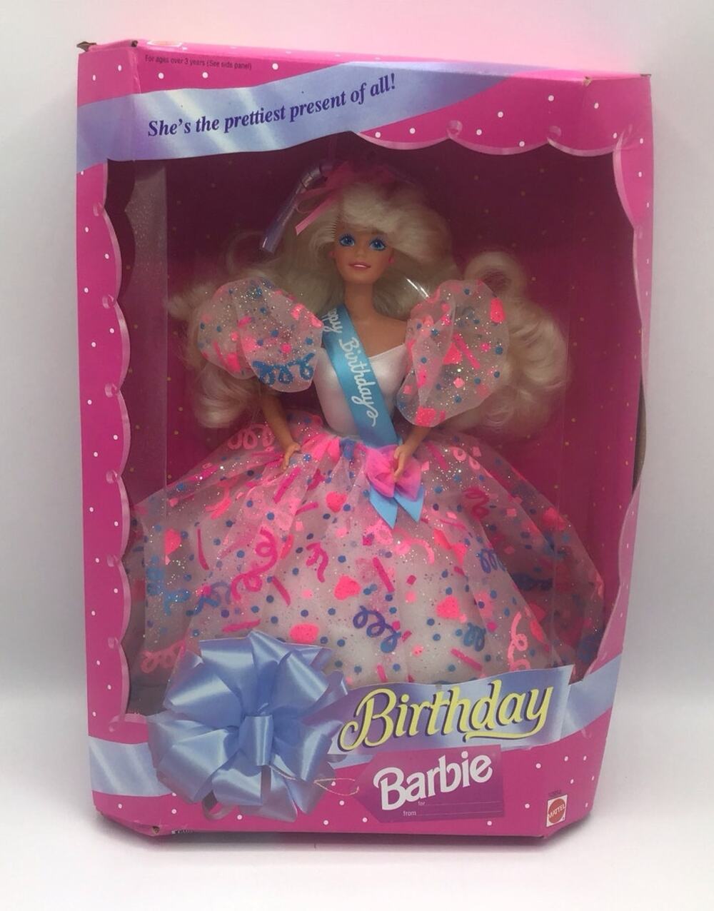 Vintage 1994 Birthday Barbie Doll Mattel 12954 Pink Confetti Party Dress NRFB